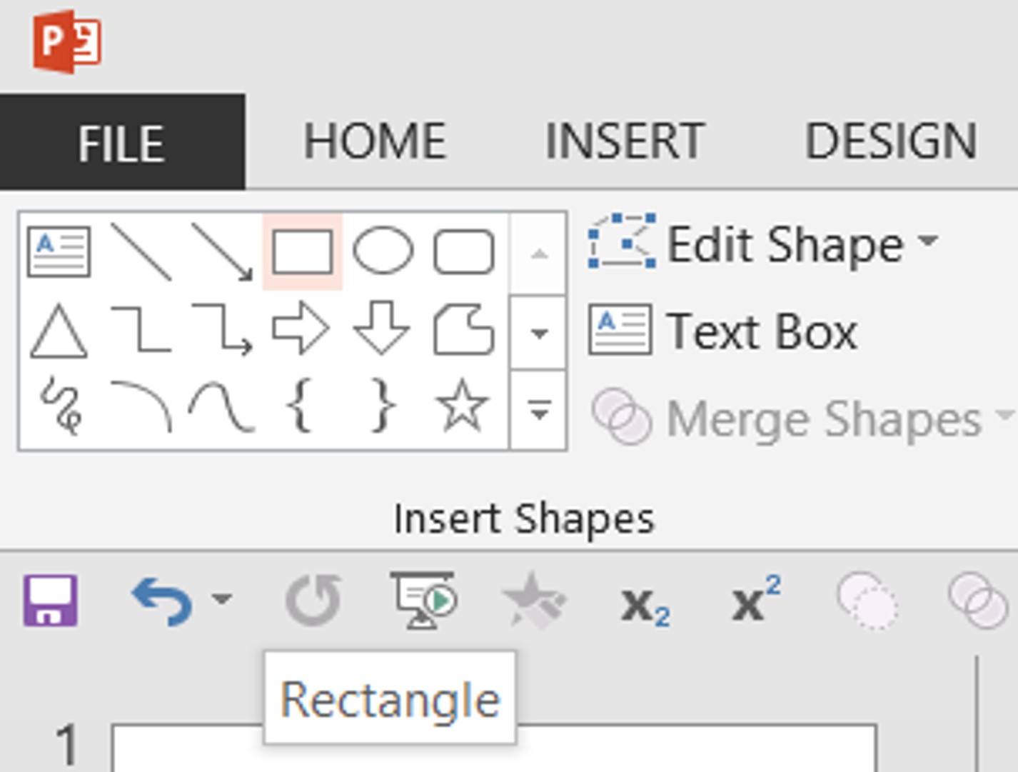 Step Two: Find the Rectangle Drawing Tool in the Drawing Group under the Home Tab or in the Illustrations Group under the Insert Tab. 