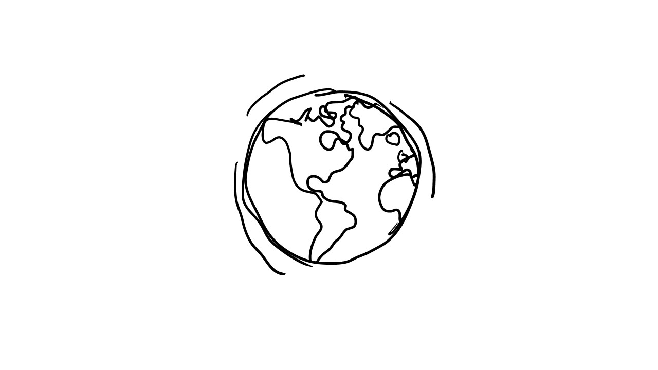 Step 15: Start with a blank slide. Change the Blue Rectangle to White without a Border. Check out your animated, sketch globe in Slide Show view.